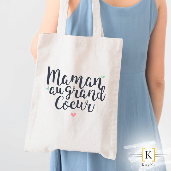 Sac shopping (Tote bag) - Maman au grand coeur