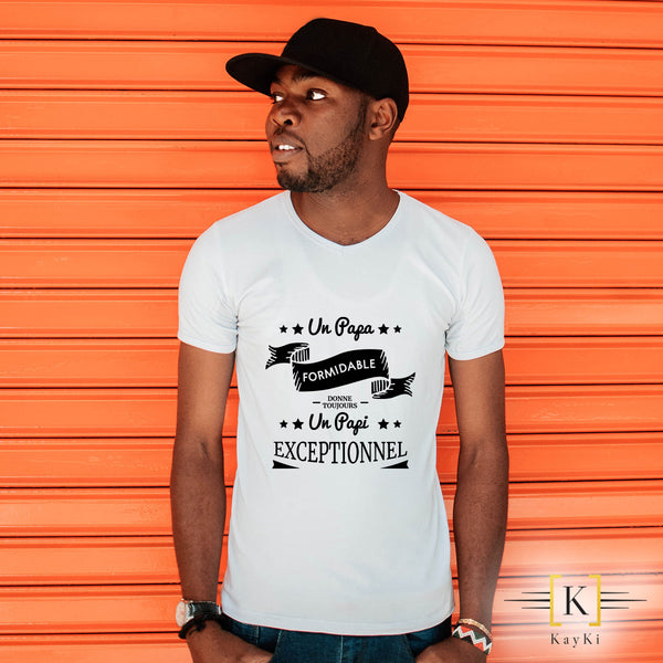 T-Shirt homme - Papa formidable - Papi Exceptionnel
