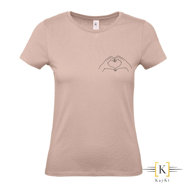 T-Shirt femme - Mains forment un coeur