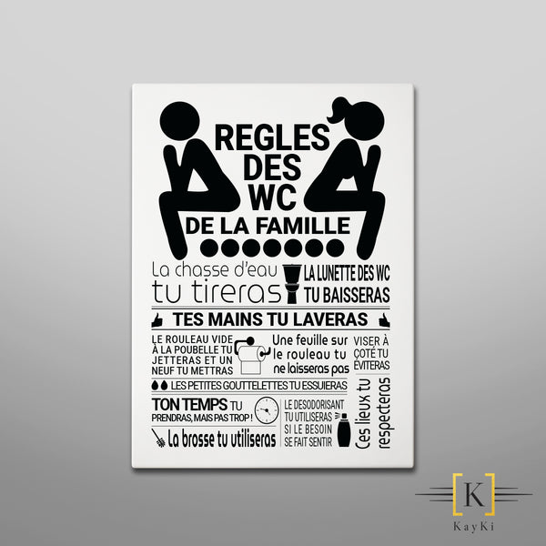 Déco WC : Cadre Règle d'Or des Toilettes - 7,50 €