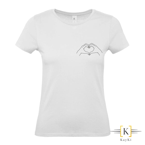 T-Shirt femme - Mains forment un coeur