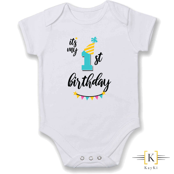 Body bébé - First birthday/Blue