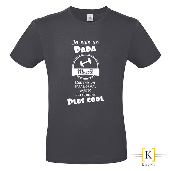 T-Shirt homme - Papa musclé... Carrément plus cool