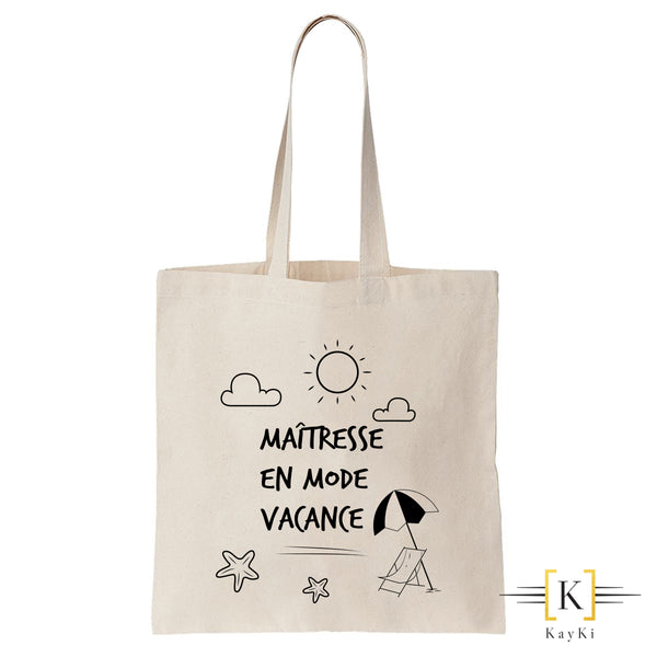 Sac shopping (Tote bag) - Maîtresse en mode vacance