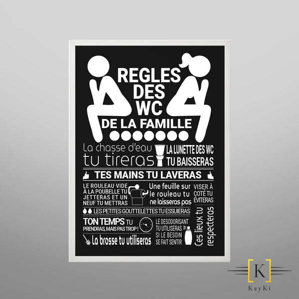 Déco WC : Cadre Règle d'Or des Toilettes - 7,50 €